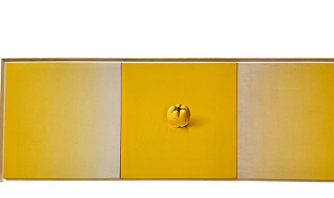 Auf dem Bild ist das Kunstwerk von Alfred Bast mit dem Titel Bilderdenken zu sehen.