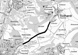 Auf dieser Karte ist die Vollsperrung der Hirschbachstraße zwischen Aalen und Röthardt eingezeichnet.