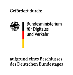 Auf dem Bild ist das Logo des Bundesministeriums für Digitales und Verkehr zu sehen.