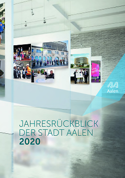 Auf diesem Bild ist die Titelseite des Jahresrückblicks der Stadt Aalen aus dem Jahr 2020 zu sehen.