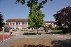 Auf dem Bild ist das Schulgebäude der Hermann-Hesse-Schule zu sehen.