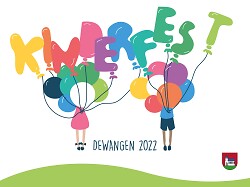 Auf dem Bild ist das Cover des Flyers zum Kinderfest Dewangen 2022 zu sehen.