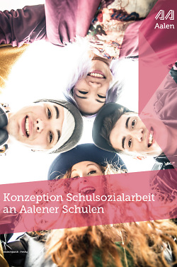 Auf dem Bild ist das Cover der Konzeption Schulsozialarbeit an Aalener Schulen zu sehen.