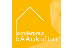 Auf dem Bild ist das Logo vom Sonderpreis Baukultur der Stadt Aalen zu sehen.