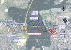 Auf dem Bild ist die vorgeschlagene Anbindung an das Straßennetz vom Ostalbklinikum zu sehen.