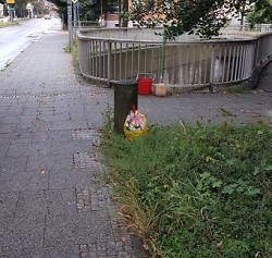 Der Tatort wilder Müllablagerung in der Friedrichstraße.