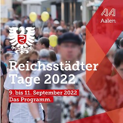 Auf dem Bild ist das Cover des Flyers zu den Reichsstädter Tagen 2022 zu sehen.