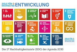 The picture shows an overview of the 17 Sustainable Development Goals.