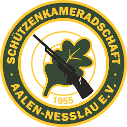 Auf dem Bild ist das Logo der Schützenkameradschaft Aalen-Nesslau 1955 e.V. zu sehen.